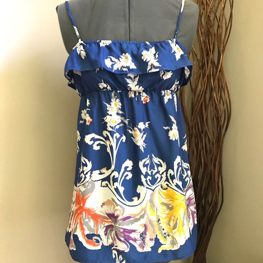 💵5 FOR $25💵 Rumors Blue Floral Spaghetti Strap